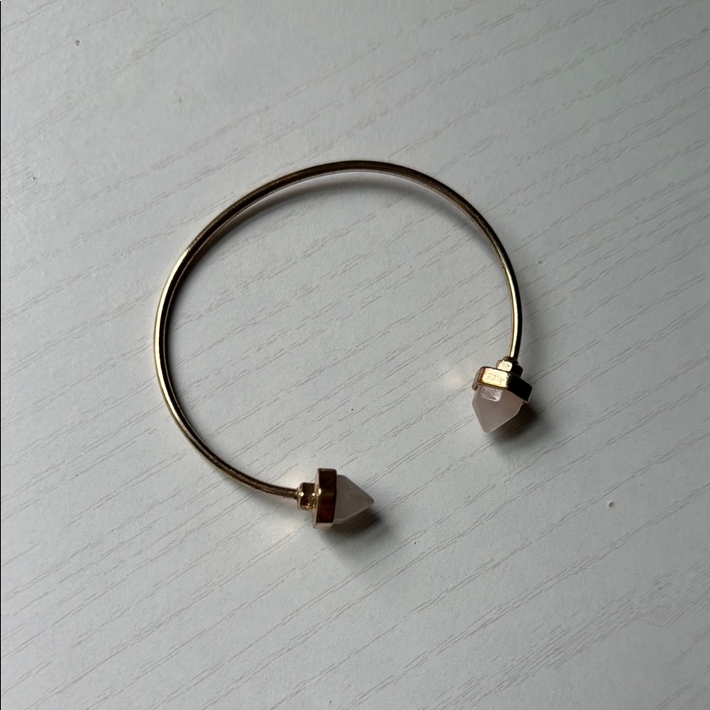 Adjustable Gold and Pink Stone/Crystal Bracelet